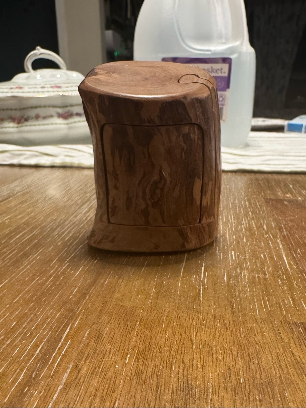 Hand-Carved Wood Puzzle Jewelry Box - Natural Brown